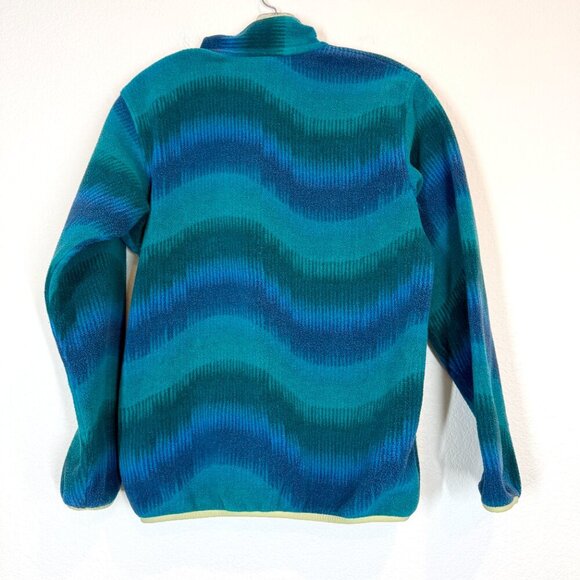Patagonia Synchilla Snap-T Fleece Pullover Retro Wave Print Teal Blue Green XS - Picture 2 of 9